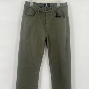 7 For All Mankind Luxe Sport Slimmy Jeans in Olive Green Size 28